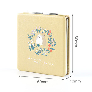 Hot Sale Promotional Small Square Leather Mirror for Bags
