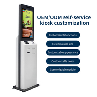 Kiosque de commande automatique personnalisé de 27 pouces avec espèces, pièces de monnaie et cartes pour une utilisation en intérieur pour le centre commercial Market Restaurant-Vente directe d'usine