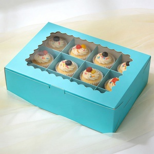 Emballage personnalisé pour boulangerie, impression de logo OEM, boîtes à pâtisserie pour marques de desserts, boîtes à cupcakes avec fenêtre - Product Image 1