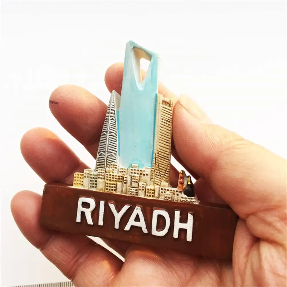 리야드 사우디 아라비아 냉장고 자석 여행 기념품 스티커 손으로 그린 공예 냉장고 마그네틱