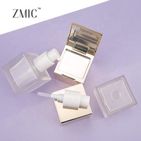 Flacon de correcteur liquide 2-en-1 personnalisé de 30 ml avec couvercle doré miroir, flacon pompe carré de luxe pour fond de teint, emballage cosmétique