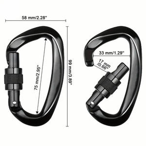 आउटडोर गियर चढ़ाई कारबिनर हुक हैममॉक कारबिनर एल्यूमीनियम कारबिनर बैकपैक हुक - Product Image 6