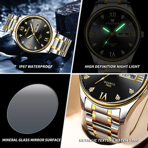 Montre-bracelet mécanique automatique Calendar Blue Nail, cadran ajouré, 41 mm, aiguilles, bracelet en acier inoxydable, résistance à l'eau 30 m, pour homme - Product Image 6