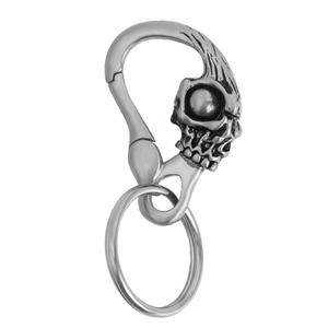 Porte-clés en acier inoxydable avec breloques tête de fantôme pour hommes, accessoires de style hip-hop, porte-clés promotionnel - Product Image 1