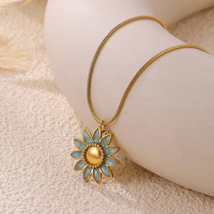 Collane con ciondoli animali smaltati in stile bohémien, placcate oro 18K, con ciondoli a forma di Occhio di Diavolo, Hamsa, Tartaruga, Pesce, per donna, gioielli da spiaggia - Product Image 5