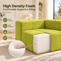 Modulares Hochdichte-Schaumstoffsofa, Flexibles Blockdesign, L-förmiges Gestepptes Würfelsofa mit Ottoman, Werksanpassung