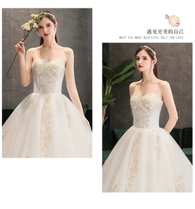 Vestido de <span class=keywords><strong>Novia</strong></span> Moderno Estilo Mori de Punto con Cuello en V, Vestido de Gala con Decoración de Encaje, Largo hasta el Suelo, Tallas Grandes, Estilo Princesa Francesa Natural - Product Image 6