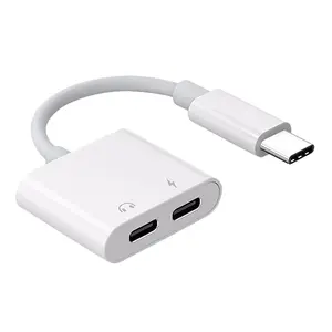 usb c 3.5 adapter Suppliers-USB C to 3.5mm headphone aux jack adapter 2 in 1 for type c cellphone, type c to 3.5 earphone splitter with charge and call