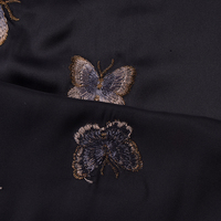 Tela de Tul Brillante con Lentejuelas de Hojas de Bronce de Lujo para Vestidos de Moda Otoño-Invierno y Diseños Personalizados para Escenario