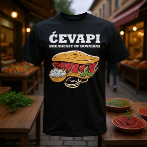 Camiseta Cevapi con diseño de comida bosniana y especialidad del Balcán - Product Image 3