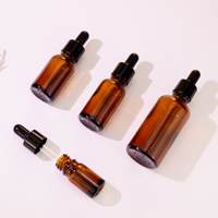 Flacons compte-gouttes en verre vert de plusieurs tailles, bouchon pipette noir opaque, pour huiles essentielles, sérums faciaux, contenants cosmétiques vides