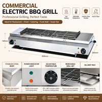 Grill électrique commercial robuste en acier inoxydable pour restaurant, hôtel, équipement de service alimentaire, fabricant