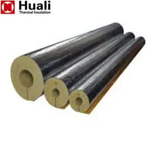 best-price 120kg/m3 aluminium foil cladding rock wool pipe insulation supplier