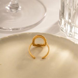 Popular Stainless Steel Adjustable Hollow <b>Ring</b> Gold Plated Geometric <b>Rings</b> Jewelry - Product Image 3