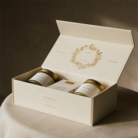 Boîte en papier rigide de luxe pour l'emballage de produits nourrissants, type de conception d'impression sur mesure, miel alimentaire, 2 pots, cadeau de luxe, nid d'oiseau