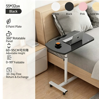 Table d'appoint pivotante réglable en hauteur pour lit, en MDF et fer, avec porte-gobelet, pliable et roulante, pour ordinateur portable – Vente en gros directe usine