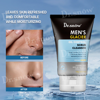 Contrôle de l'huile mâle nettoyant pour le visage végétalien nettoyage en profondeur élastique brillant exfoliant enlever la peau morte Anti acné nettoyage des pores hommes lavage