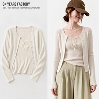 Cardigan en maille douce 12GG à boutons pour femme, idéal pour le superposition quotidienne, service ODM