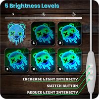 Enseigne néon LED Anime Ice Bear, alimentée par USB, luminosité réglable, décoration murale pour chambre, bar, pub, fête, man cave, entreprises automobiles, unique