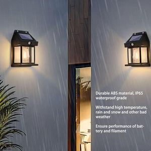 Nouvelle maison cour extérieure lampe à Induction étanche filament de tungstène jardin Villa réverbère lampe murale solaire - Product Image 3