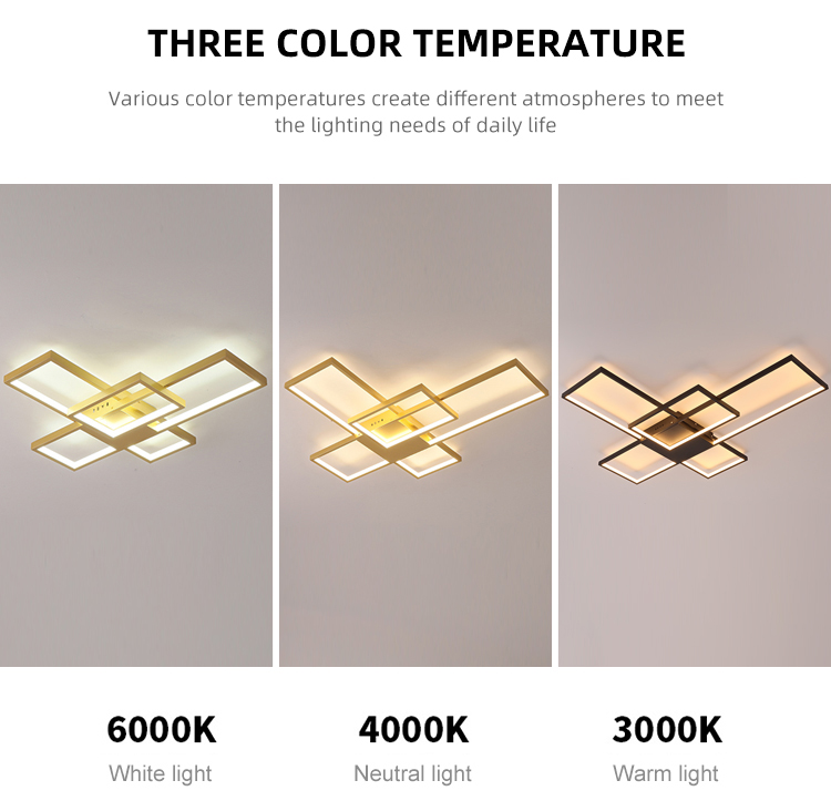 New Design Concise Style Indoor Living Room Bedroom Square Modern Led Ceiling Light