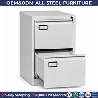 Meuble de rangement vertical en métal à 2 tiroirs sous le bureau avec serrure et porte-étiquettes pour le bureau à domicile