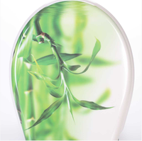 Décoration d'impression en bambou frais et vert forme ronde UF matériel urée couvercle de siège de toilette pour salle de bain article ménager AU243
