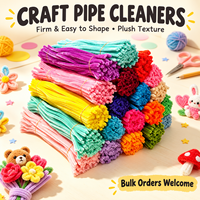 Bâtonnets de chenille OEM ODM DIY de 30 cm avec logo personnalisé, emballage sur mesure, bâtonnets artisanaux duveteux anti-stress, vente en gros, directement de l'usine