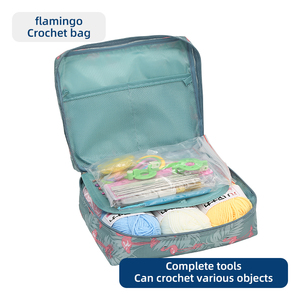 Ensemble d'aiguilles à crocheter avec sac de voyage en plastique pour fil, marqueurs de mailles, outils de tricot multicolores, étui de rangement à fermeture éclair pour travaux d'aiguille DIY - Product Image 6