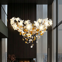 Lustre LED de luxe pour plafond, design moderne pour villa, escalier, duplex, luminaire creux et éclairage de lustre