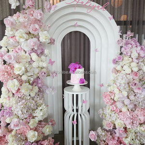 Promise Eco-friendly Custom Silk White <strong>Pink</strong> Wedding Arch Centerpiece <strong>Backdrop</strong> with Customized Size for Wedding Decoration - Product Image 6