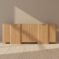 Buffet FERLY moderne en bois massif, armoire de rangement de luxe à 4 portes pour salle à manger, salon, villa