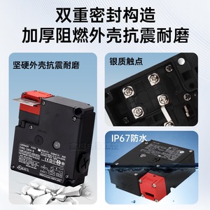 D4NL-1DFA-B สวิตช์ประตูนิรภัยแบบแม่เหล็กไฟฟ้า 24VDC 1300N แรงยึดแผงควบคุม - Product Image 4