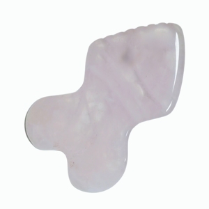 Outil de massage Gua Sha en quartz rose personnalisé, à bords courbes, pour la stimulation des points d'acupuncture du visage - Product Image 5
