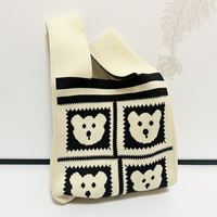 Bolso de compras de tela tejida Bolso de mujer Eco Crochet Ladies Tote Bolsos de mano