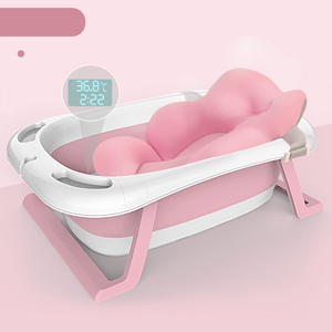 Nouvelle arrivée 2022 : Baignoire pour bébé avec tapis pliable, support de bain en forme de fleur, coussin de bain pour bébés - Product Image 4