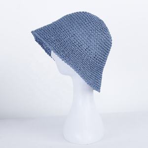 Chapeaux <span class=keywords><strong>de</strong></span> seau <span class=keywords><strong>de</strong></span> <span class=keywords><strong>paille</strong></span> <span class=keywords><strong>de</strong></span> crochet beige vert uni coloré WD-A812 pour les femmes - Product Image 4