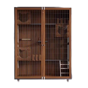 חתול עץ בית עץ לחיות מחמד עץ מלא שני וילה חתול בית אירוח פנורמי בית חתול בית יוקרה - Product Image 3