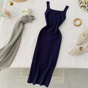 T26130 Nuovo Abito Estivo da Donna alla Moda <span class=keywords><strong>con</strong></span> <span class=keywords><strong>Bottoni</strong></span>, Senza Maniche, Collo Quadrato, in <span class=keywords><strong>Maglia</strong></span> - Product Image 5