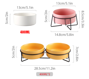 Cuenco de cerámica para perros y gatos, alimentador de agua y comida para mascotas, accesorios para perros pequeños, suministros para perros - Product Image 2