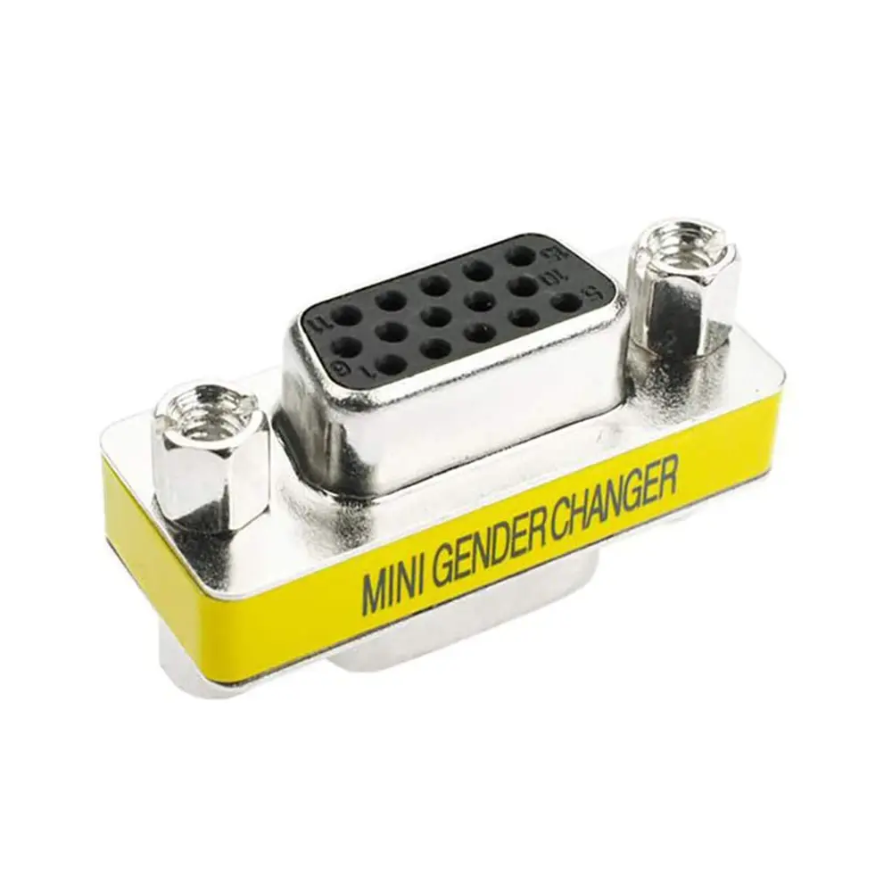 HD15 VGA SVGA Adapter Mini 15 PinแปลงM/F SerialชายหญิงเพศChanger Coupler Adapter