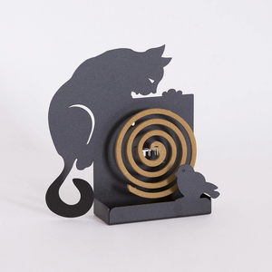 Porte-bâton de brûleur d'encens en forme de <span class=keywords><strong>chat</strong></span> en fer personnalisé porte-plateau de bobine de moustique extérieur pour les maisons bibliothèques hôtels et camping - Product Image 1