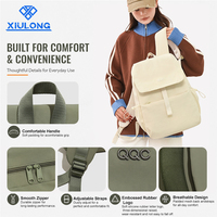 Sac à dos minimaliste imperméable antivol grande capacité avec fermeture éclair et rabat en nylon, design pastel mignon, sacs quotidiens