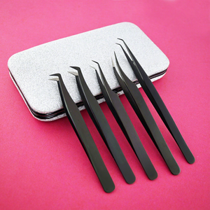 Eyelash Extension Tweezer 90 Degree Russian Tweezers Eyelashes With Packaging <b>Box</b> Private Label Lashes Lash Tech Tweezers - Product Image 1