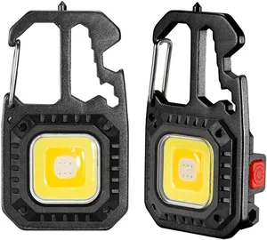 Offre Spéciale lampe de poche porte-clés multifonction Rechargeable COB Mini lampe de travail avec brise-vitre multifonction camping en plein air