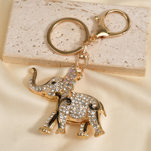 16 styles de porte-clés en strass, famille d'éléphants, breloques animales, porte-clés porte-bonheur Kawaii - Product Image 5