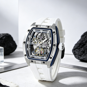 Reloj de Diseño CE-8088G-3, Resistente al Agua, con Correa de Silicona y Acero Inoxidable, Esfera Esqueleto, Movimiento Mecánico Automático - Product Image 3