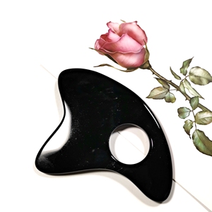 Hongzhuo-Placa de masaje para adelgazar, piedra de cristal bian guasha para masaje corporal, rodillo verde gua sha - Product Image 3