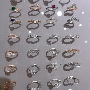 Bague en argent sterling S925 avec design plaqué or étoile, pierre en zircon, soleil et lune, cadeau de mariage pour petite amie - Product Image 3