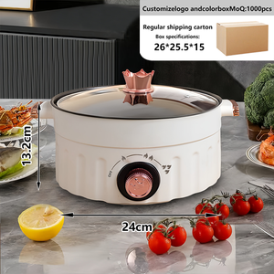 Olla Eléctrica Multifuncional Integrada con Tapa de Vidrio Templado, Interior Antiadherente, Gran Capacidad, para Uso Doméstico y Exterior - Product Image 4